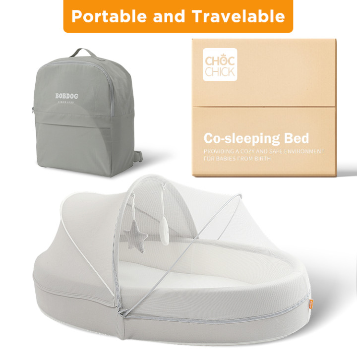 Portable Baby Travel Baby Soft Nest Bed Pure Organic Plain Color Cotton Newborn Small Baby Nest