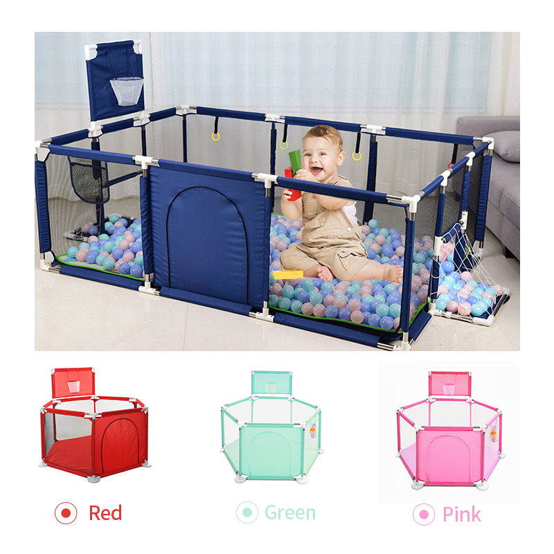 2023 modern large portable multifunctional new design safety Kids foldable plastic indoor play yard fence baby playpen